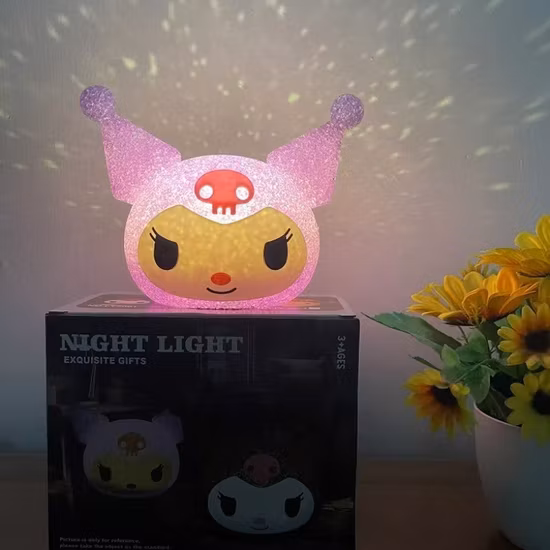 Novel Kids Gift LED Cute Deer Shape Night Sky Tricolor Projection Lamp Room Background Effect Light with 6 Kinds Pattern