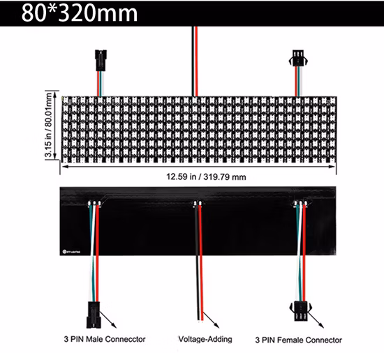 High Quality Ws2812b DC5V 8*8cm Pixel Matrix Panel Light